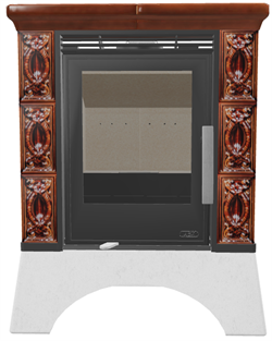 Дровяная печь ABX Helvetia KPI (6,9кВт в воду) белый цоколь, коричневая M214256 - фото 4767639