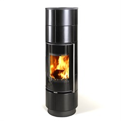Дровяная печь THORMA DELIA Ceramic EXTRA, черная/керамика черная, с аккумулирующими камнями M201145 - фото 4767774