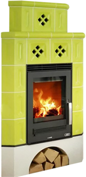 Дровяная печь ABX Regina угловая, зеленая M214003 - фото 4767841