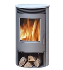 Дровяная печь ABX Tartu 5 серая сталь, тальк с верхней плитой M18499 - фото 4767875