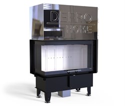 Угловая левая дровяная топка DEFRO HOME INTRA ME BL G, угловое стекло слева, гильотина M205807 - фото 4768171