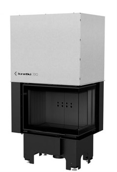 Угловая правая дровяная топка Kratki VNP/810/410 черная футеровка M213598 - фото 4768557