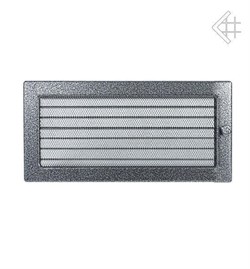 Вентиляционная решетка для камина Kratki 17х37 черная/хром пористая с жалюзи 37CSX M111248 - фото 4771455