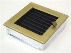 Вентиляционная решетка для камина Kratki 17х17 гальваника под золото с жалюзи 17ZGX M111267 - фото 4771491