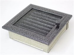 Вентиляционная решетка для камина Kratki 17х17 Оскар черная/хром с жалюзи 17OCSX M111299 - фото 4771598