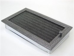 Вентиляционная решетка для камина Kratki 17х30 Оскар черная/хром с жалюзи 30OCSX M111502 - фото 4771740