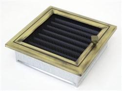 Вентиляционная решетка для камина Kratki 17х17 Оскар латунь с жалюзи 17OX M111561 - фото 4771772