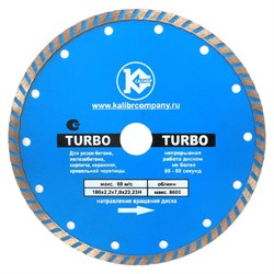 Алмазный диск Калибр-turbo 180х22 мм 142-108732 - фото 4836094