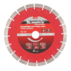 Алмазный диск MATRIX 180х22,2 мм (тонкий сухая резка) 142-119335 - фото 4836171