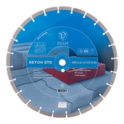 Алмазный диск DIAM Бетон STD 400x3,2x12x25,4/20 142-187549 - фото 4836685
