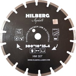 Диск алмазный Hilberg Asphalt Laser 300 мм (сегментный, с защитным зубом) 142-055809 - фото 4836912