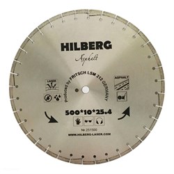 Диск алмазный Hilberg Asphalt Laser 500 мм (сегментный, с защитным зубом) 142-022764 - фото 4837320