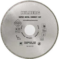 Диск алмазный Hilberg Super Metal Сorrect Cut d 125 мм 142-057186 - фото 4839215