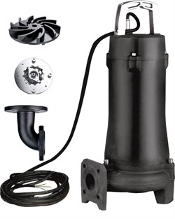 Фекальный насос LEO 50SWP12-30-4/QG, (380В, 4кВт, 26.5м3/ч, H-33м, d патр.50мм, до 5мм) M137064 - фото 4916515