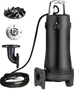 Фекальный насос LEO 50SWP12-22-3/QG, (380В, 3кВт, 26м3/ч, H-26м, d патр.50мм, до 5мм) M137063 - фото 5321600