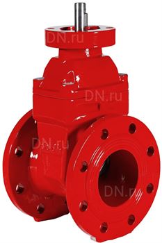 Задвижка клиновая REON RSV02RED Ду150 Ру16 с обрезиненным клином, фланцевая красная, корпус - чугун, уплотнение - EPDM, с голым штоком D040-07029 - фото 5363975