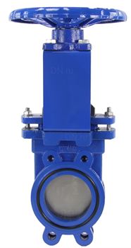 Задвижка шиберная ножевая DN GVKR1331N-2W-Fb-S Ду80 Ру10 двусторонняя, межфланцевая, клин - однодисковый, шпиндель - выдвижной, корпус - чугун, уплотнение - NBR, со штурвалом D040-07564 - фото 5367975