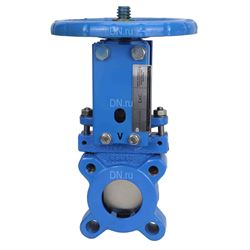 Задвижка шиберная ножевая DN GVKN1331E-2W-Fb-S Ду80 Ру16 двусторонняя, межфланцевая, клин - однодисковый, шпиндель - невыдвижной, корпус - чугун, уплотнение - EPDM, со штурвалом D040-07938 - фото 5367992