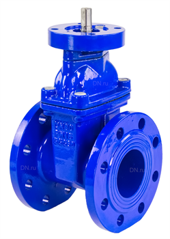Задвижка клиновая 30ч939р DN GVWN1414E-2W-F Ду80 Ру16 фланцевая, с обрезиненным клином, с невыдвижным шпинделем, корпус - чугун GGG-50, уплотнение - EPDM, цвет - синий, под электропривод D040-07304 - фото 5369123