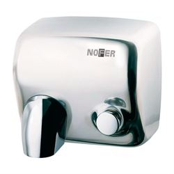 Металлическая сушилка для рук Nofer CYCLON 2450 W с кнопкой глянцевая (01100.B) M99545 - фото 5371135