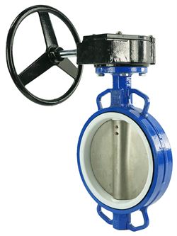 Затвор дисковый поворотный DN WBV3432P-2W-Fb Ду40 Ру16, корпус - углеродистая сталь WCB, диск - нержавеющая сталь 316L, уплотнение - PTFE, с редуктором RDN RQN1-150Z-T24 D050-31981 - фото 5388023