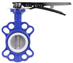 Затвор дисковый поворотный DN WBV3432P-2W-Fb-H Ду65 Ру16, корпус - сталь WCB, диск - нержавеющая сталь 316L, уплотнение - PTFE, с рукояткой, квадрат 9х9, F05 D050-16347 - фото 5388046