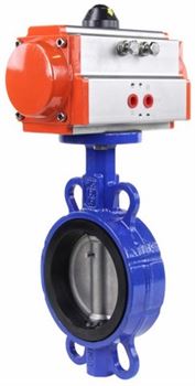 Затвор дисковый поворотный DN GGG50-316L-EPDM Ду65 Ру16, корпус - чугун GGG50, диск - нержавеющая сталь 316L, уплотнение – EPDM, с пневмоприводом DN DA-065 двойного действия D050-24740 - фото 5412989