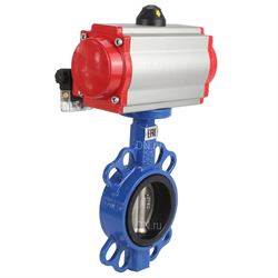 Затвор дисковый поворотный DN WBV3432E-2W-Fb Ду80 Ру16, корпус - сталь WCB, диск - сталь 316L, уплотнение - EPDM, с пневмоприводом DN SA-105 и пневмораспределителем 4M310-08 220V D050-16750 - фото 5415155