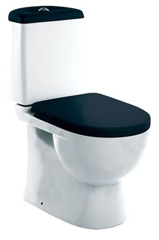 Унитаз компакт SANITA LUXE Best Luxe сидение микролифт с черной крышкой T0024238 - фото 5432843