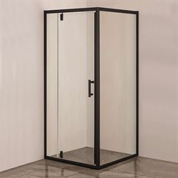 Душевой уголок COMFORTY 30B, прозрачное стекло, черный профиль, с поддоном, 900*900*1950 T0050151 - фото 5444241