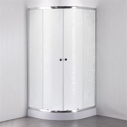 Душевой уголок COMFORTY 34P прозрачное стекло с рисунком узоры, с поддоном, 900*900*1950 T0050159 - фото 5444688