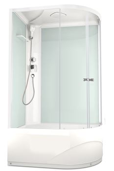 Душевая кабина DOMANI-SPA Delight128 Slim L high, выс. под. сатин мат.стекло, задн.бел.стекл.панель, DS01DS128LHWM10 T0046572 - фото 5445535