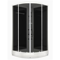 Душевая кабина DOMANI-SPA Delight Slim 110 низк.поддон тонир.стекло, зад.черн.стекл. панель б/э, DS01DS110LBT00 T0046590 - фото 5445547