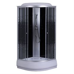 Душевая кабина Loranto 90*90*215 в комплекте со средним поддоном 25см. мозайчатый узор, прозрачное стекло 4мм, профиль хром, CS-6690-25K 90 T0062150 - фото 5445719