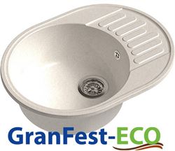Мойка из искусственного камня GRANFEST ECO-58.331 620*480 (белый №331), 28627 T0011673 - фото 5451203