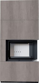 Готовый дровяной каминокомплект Kratki FLOKI PRO NATURALI PIETRA DI SAVOIA GRIGIA BOCCIARDATA, угловое стекло справа M243076 - фото 5562389