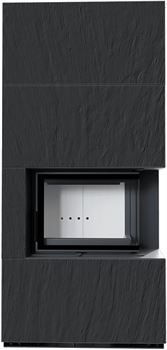 Готовый дровяной каминокомплект Kratki FLOKI PRO NATURALI ARDESIA NERO A SPACCO, угловое стекло справа M243093 - фото 5562500