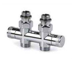 Двухтрубный узел нижнего подключения Royal Thermo ручной регулировки, хром1/2x3/4 E M105191 - фото 5655938