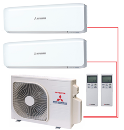 Мульти сплит-система на 2 комнаты Mitsubishi Heavy Free Match SCM40ZS-W/SKM20ZSP-W*2шт M25835 - фото 5738522
