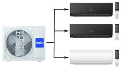 Мульти сплит-система на 3 комнаты Haier Flexis Super Match 3U70S2SR5FA/AS25S2SF2FA-W/AS25S2SF2FA-B*2шт M223741 - фото 5739285