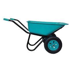 Строительная двухколесная тачка TeaM 120 л, 180 кг, пластиковый ударопрочный кузов ТСК2ПУ 289-236545 - фото 5952297