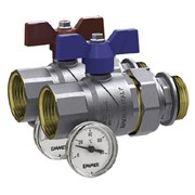 Набор кранов шаровых EMMETI Straight Progress - 1  (с термометрами и муфтовой арматурой) C01306260