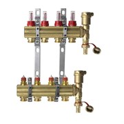 Коллектор Danfoss FHF-F 4 1 х3/4 , 4вых., c клапанами, с расходомерами, латунь, (компл), в сборе 088U0724~