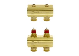 Коллектор Danfoss FHF 2 1 х1/2 , 2вых., c клапанами, латунь, (компл) 088U0502