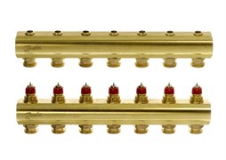 Коллектор Danfoss FHF 7 1 х3/4 , 7вых., c клапанами, латунь, (компл) 088U0507