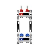 Коллектор Varmega VM151 1 х3/4 , 2вых., c вентилями, с расходомерами, сталь нерж., синий VM15102