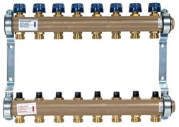 Коллектор Watts HKV 1 х3/4 , 8вых., c клапанами, латунь, (компл) 10004184