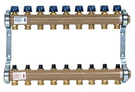 Коллектор Watts HKV 1 х3/4 , 9вых., c клапанами, латунь, (компл) 10004186