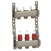 Коллектор General Fittings CX 1 х3/4 , 3вых., c клапанами, с расходомерами, сталь нерж. RBR91612400300