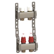Коллектор General Fittings CX 1 х3/4 , 2вых., c клапанами, с расходомерами, сталь нерж. RBR91612400200